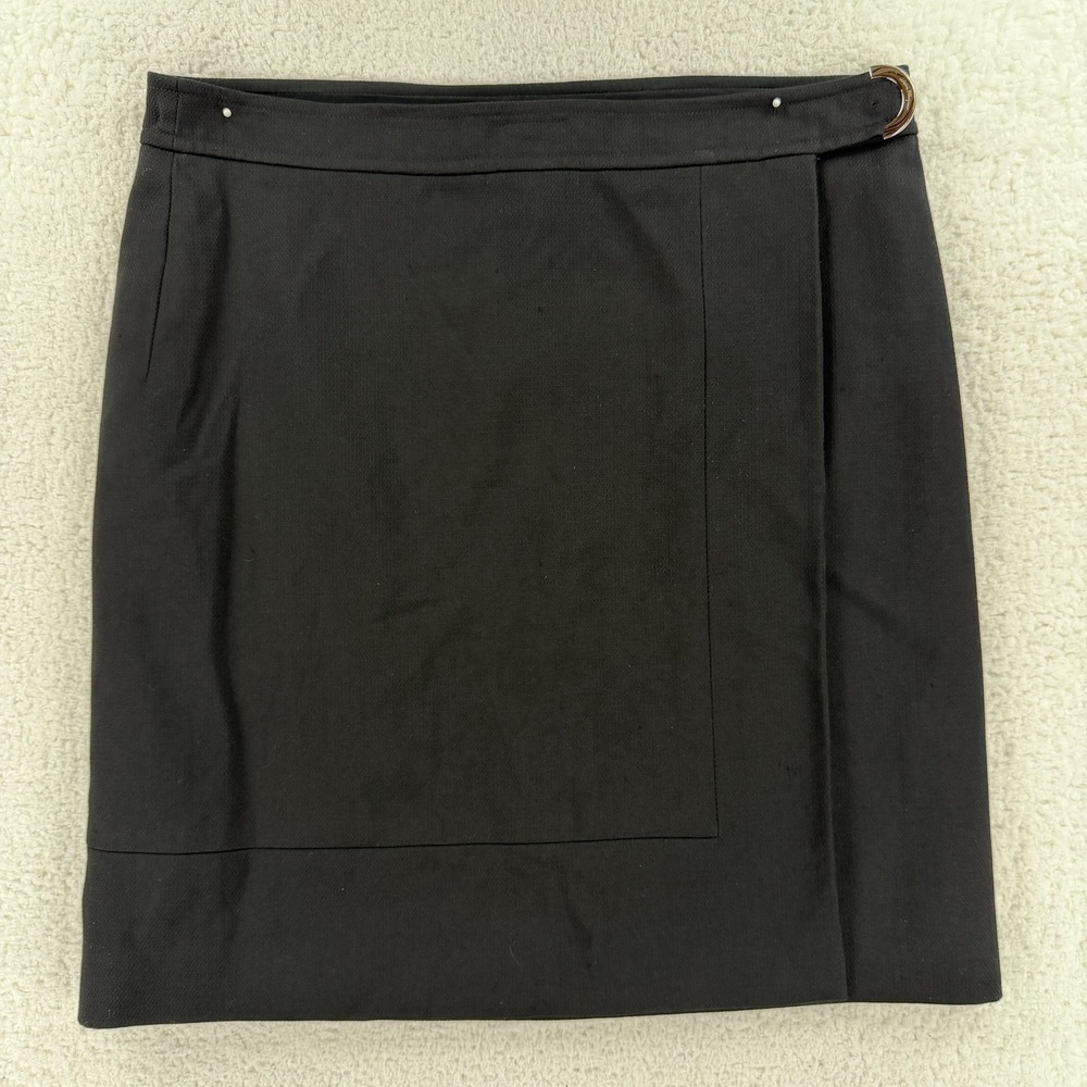 Salvatore Ferragamo‎ Skirt Womens 44 Black Wool Belted Pencil Lined Made Italy
